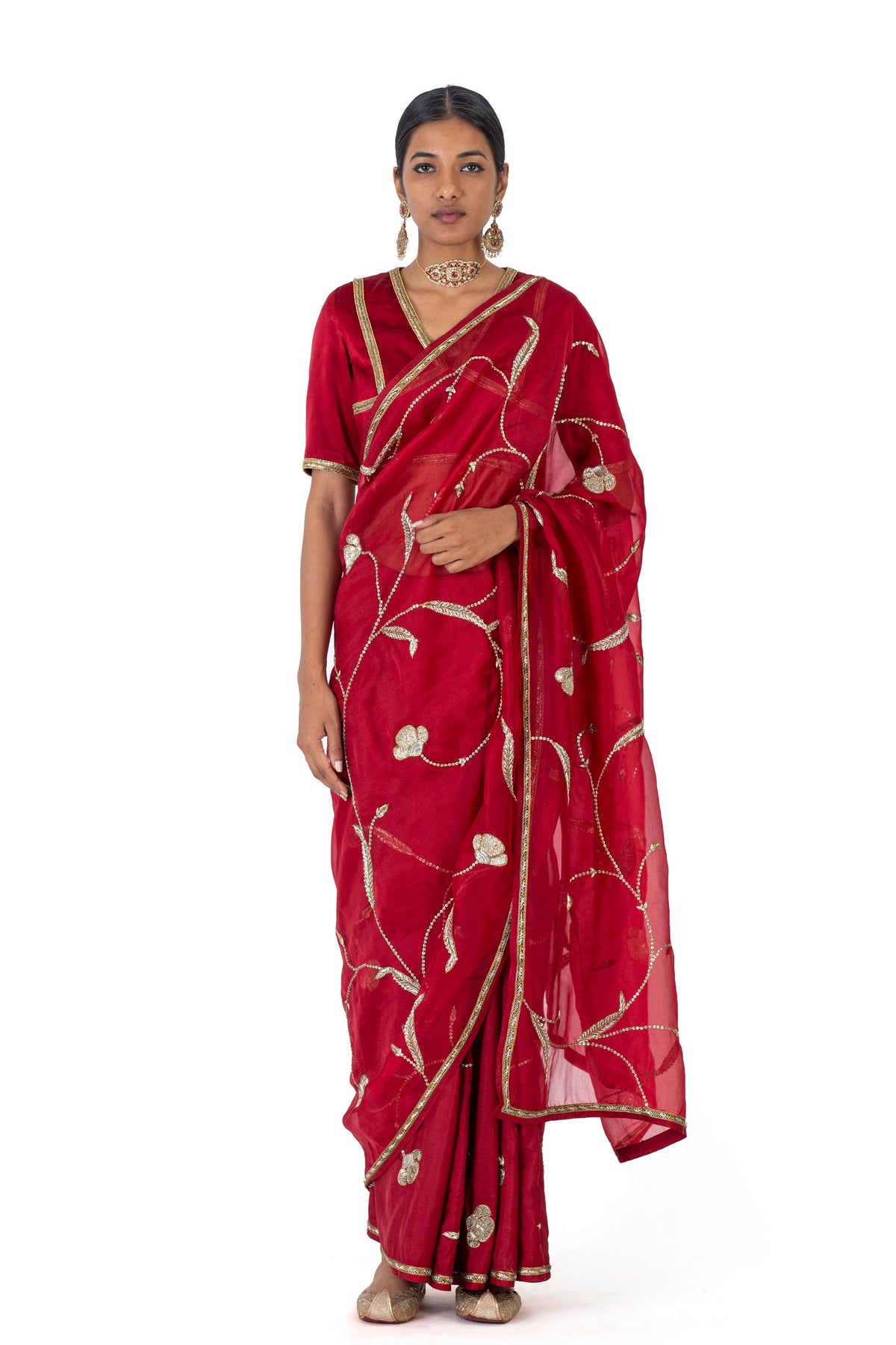 Kaushambi Red Saree
