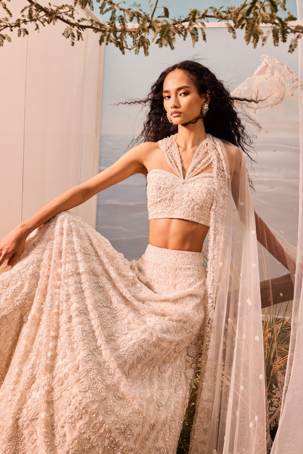 Ivory Lehenga Set