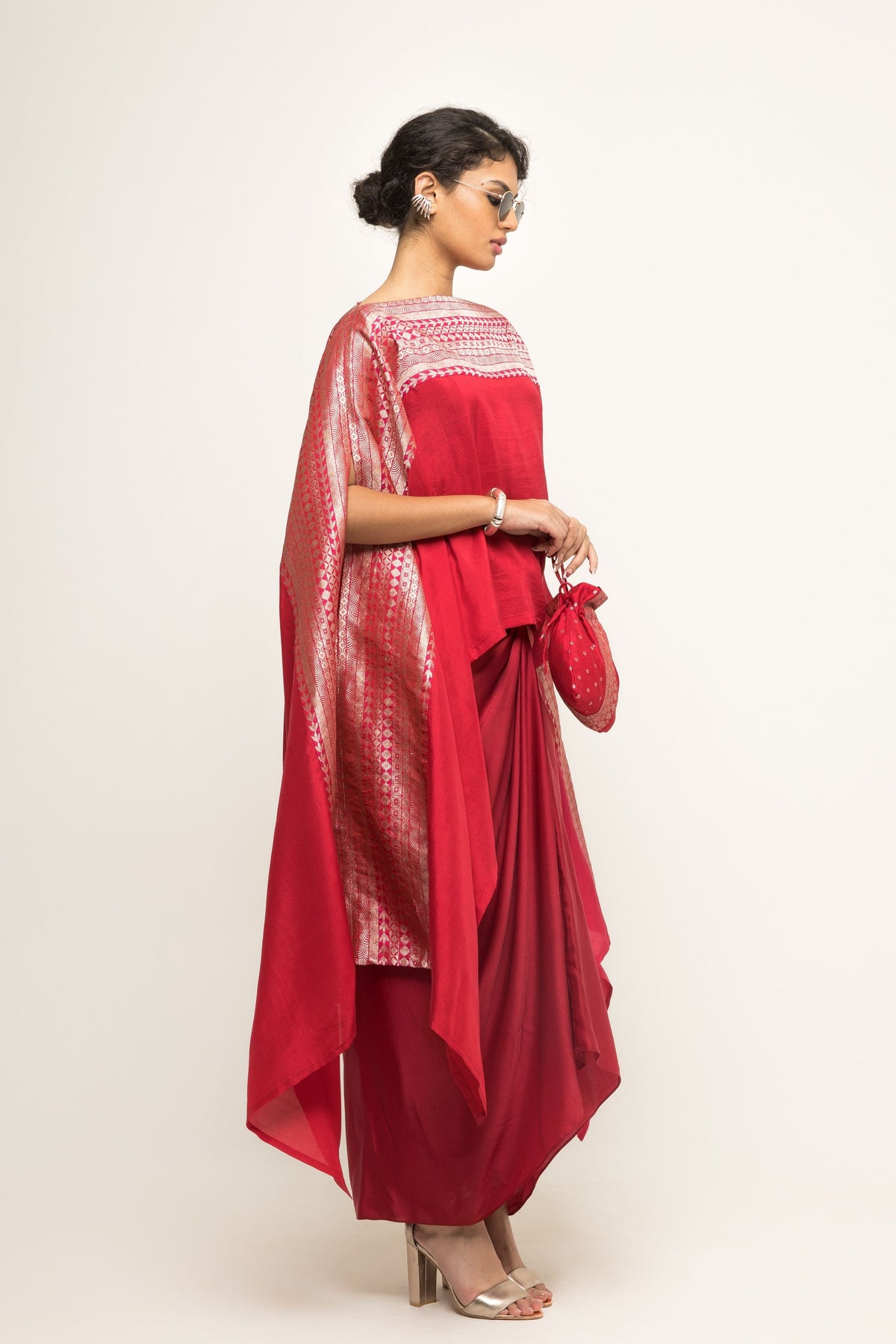 Devi Statement Red Cape Set