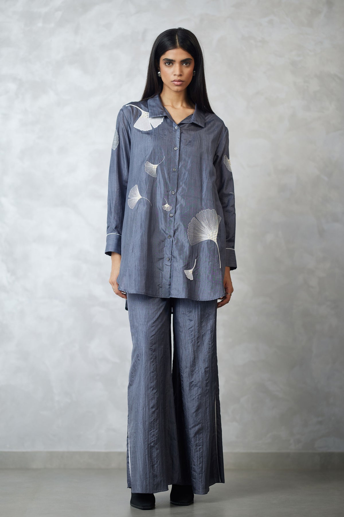 Grey Silk Co-ord Set