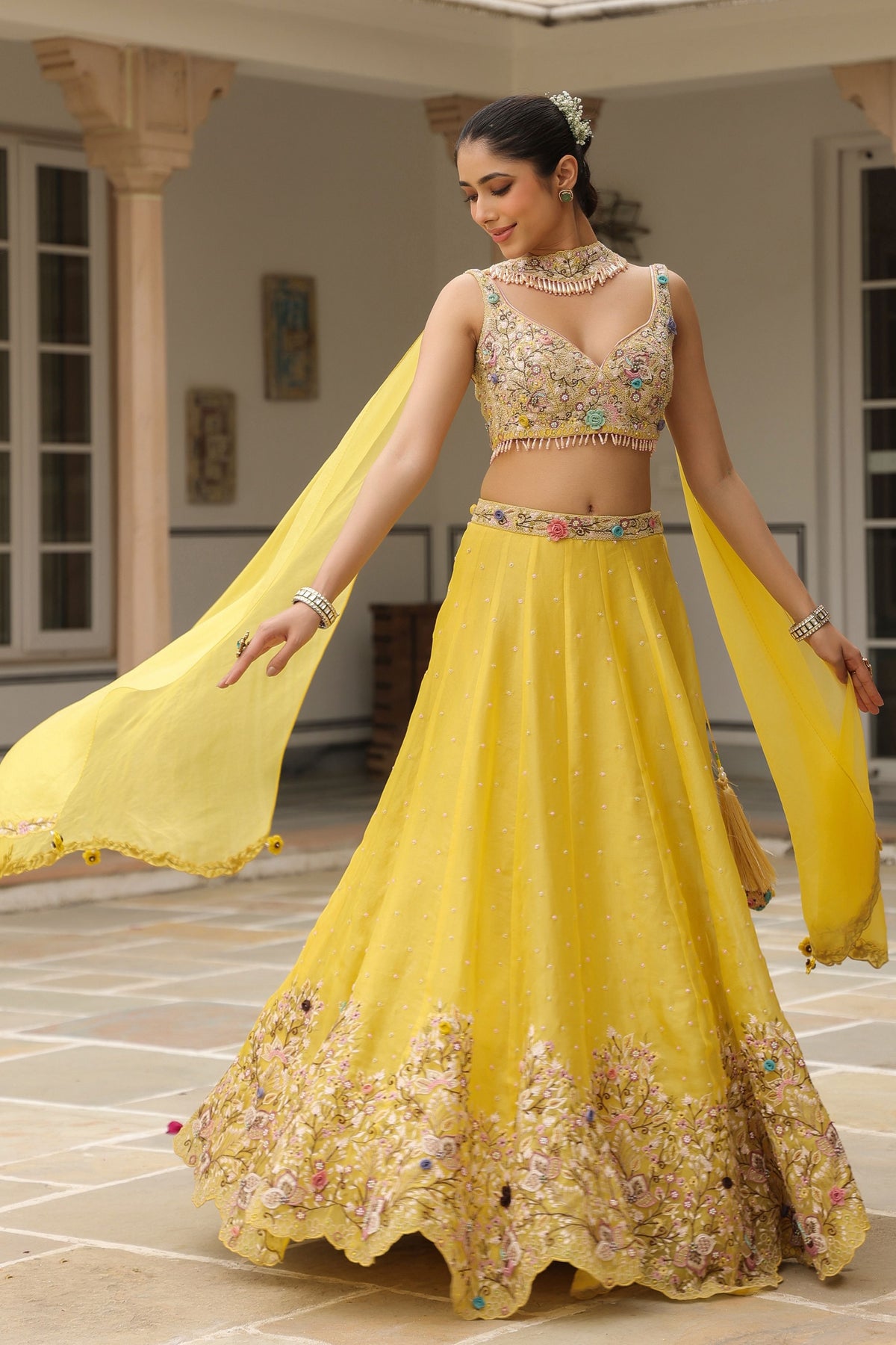 Gulzar Heavy Choker Scallop Lehenga Set