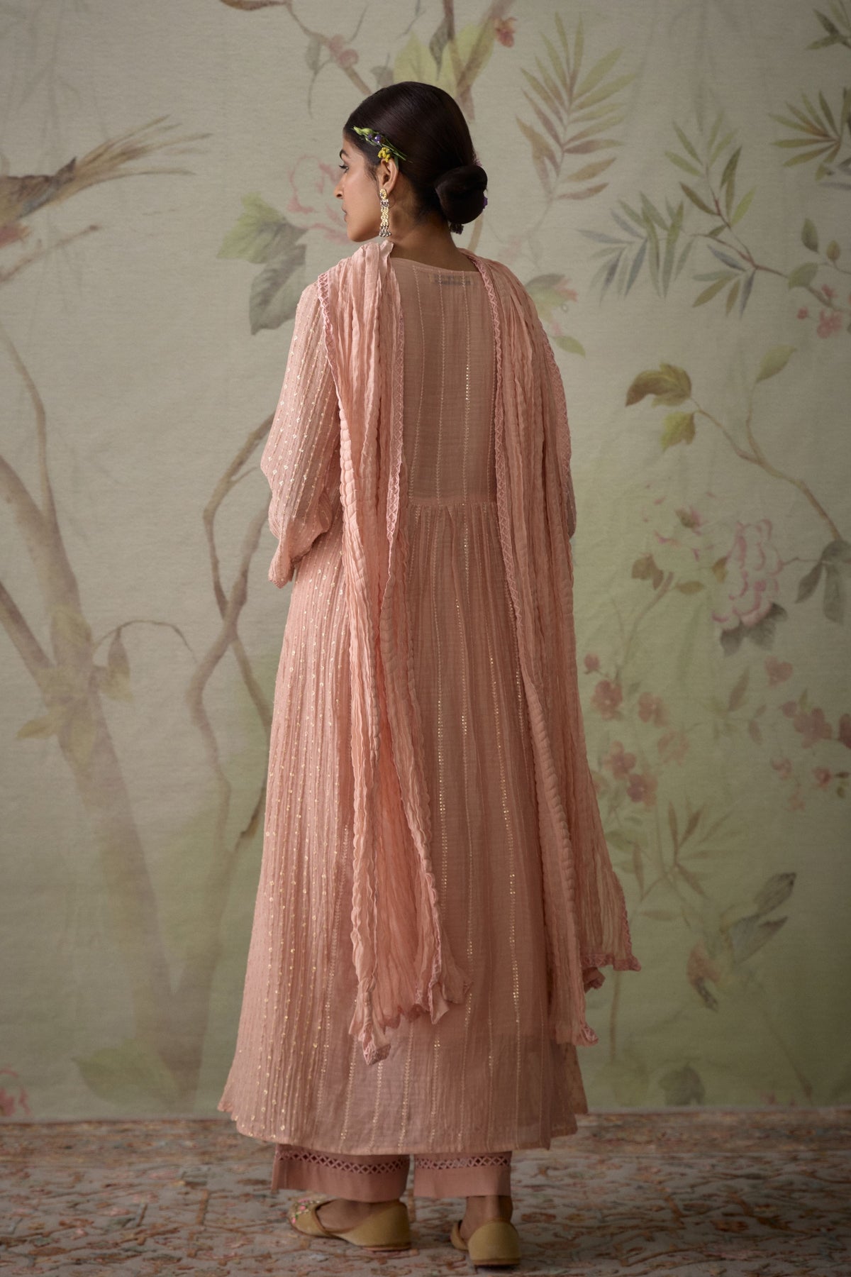 Pink A-line Kurta Set