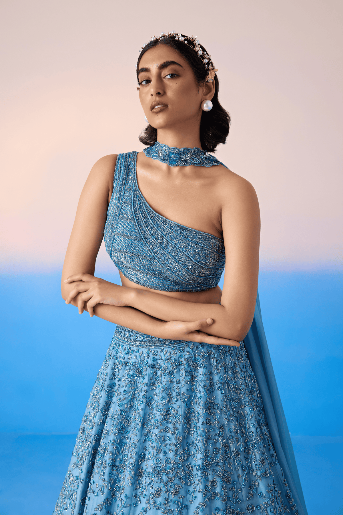 Mint Blue Lehenga Set