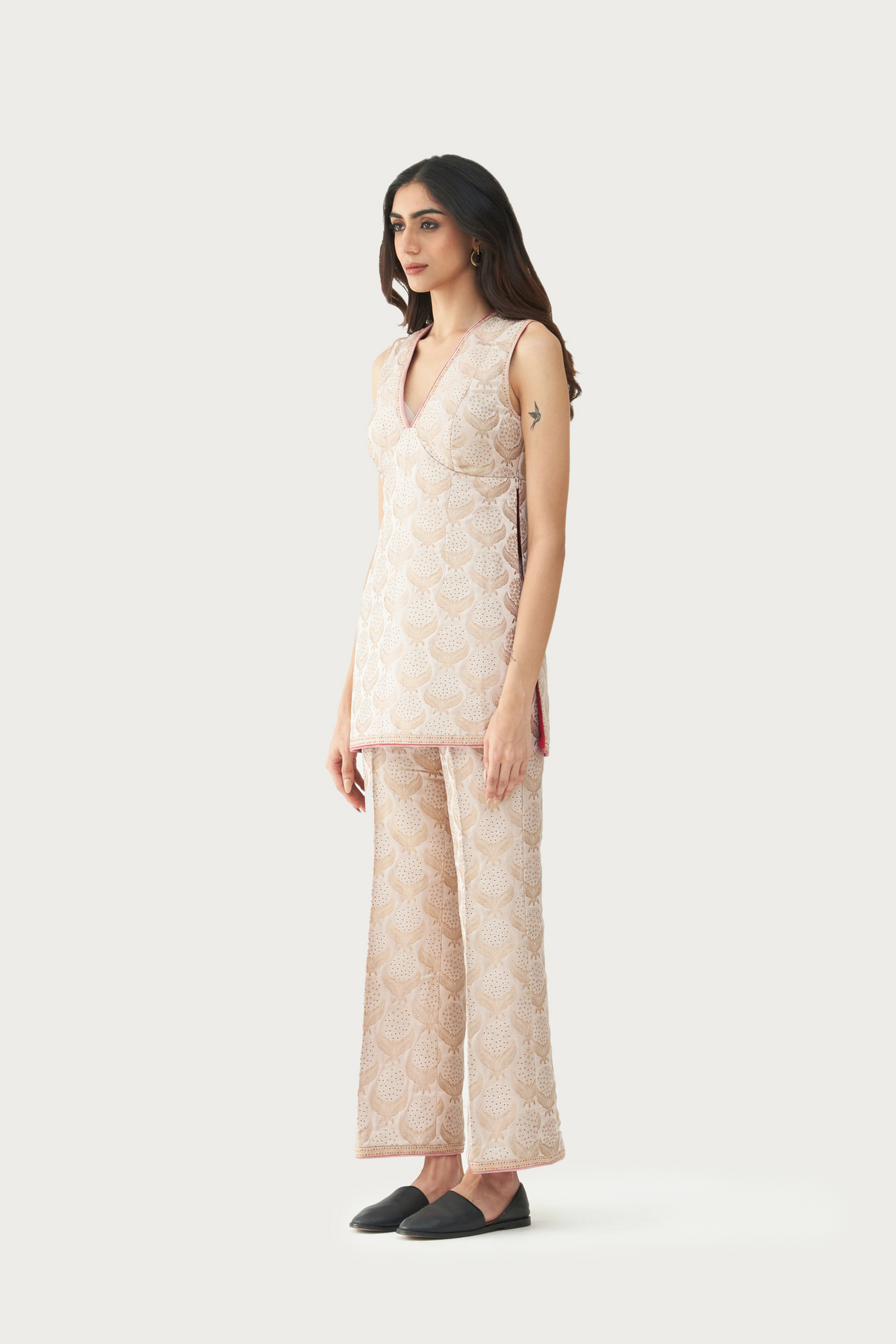 Pale earth kurta pant set