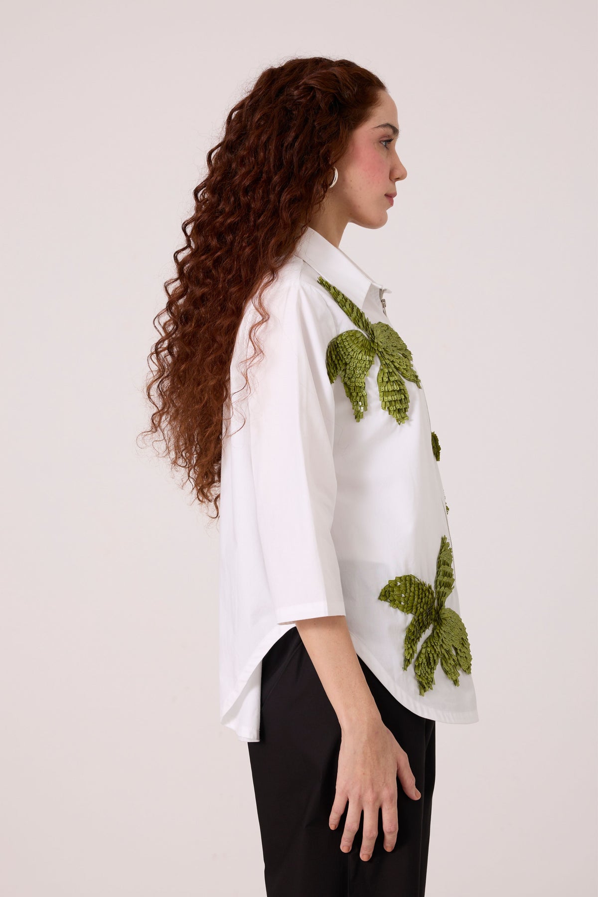 Agnes Applique Matcha Green Shirt