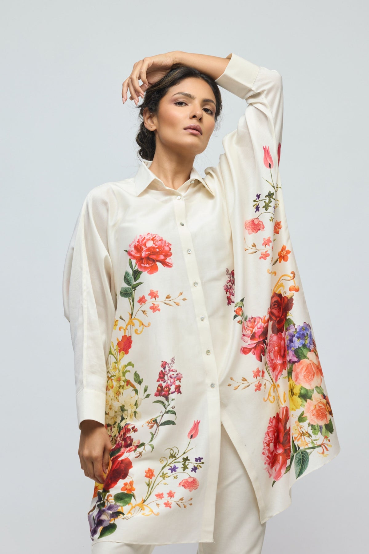 Printed Floral Chanderi Tunic