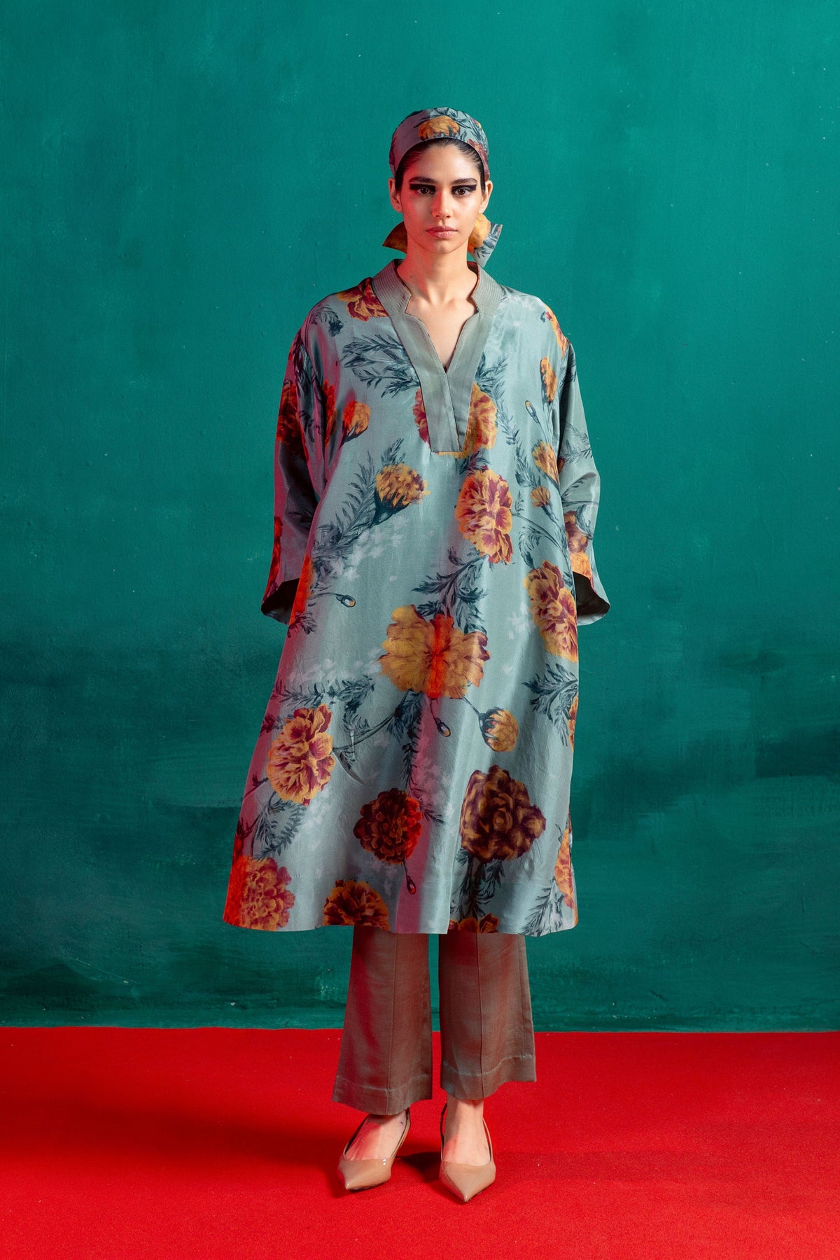 Mint Green Printed Kurta Set