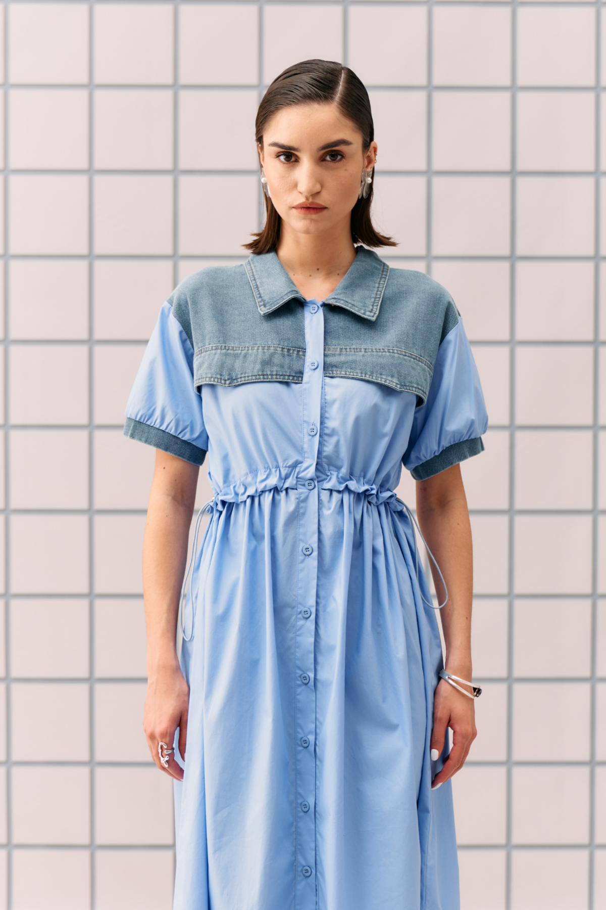 Powder Blue Coron Dress