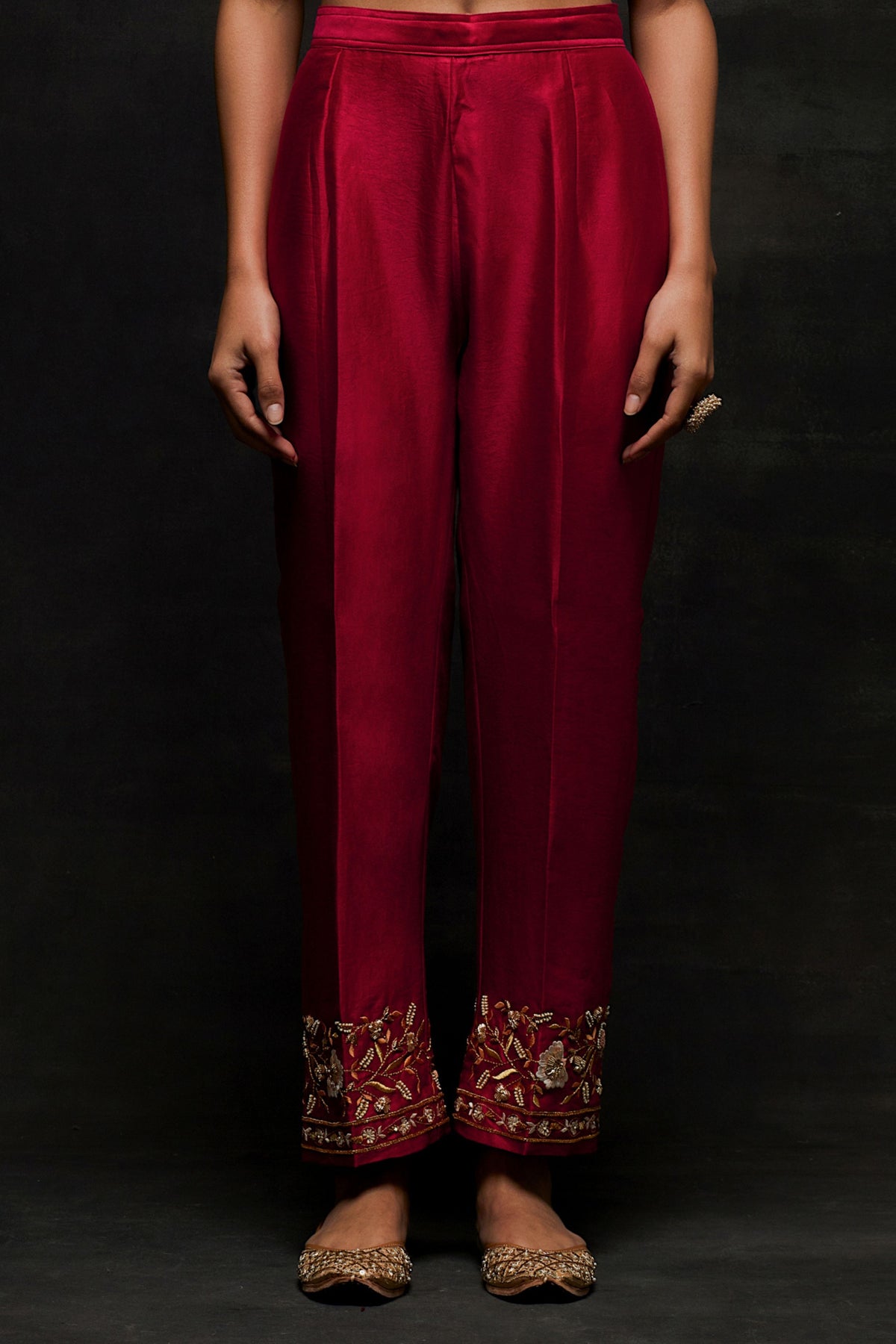 Red Yoke Kurta Set