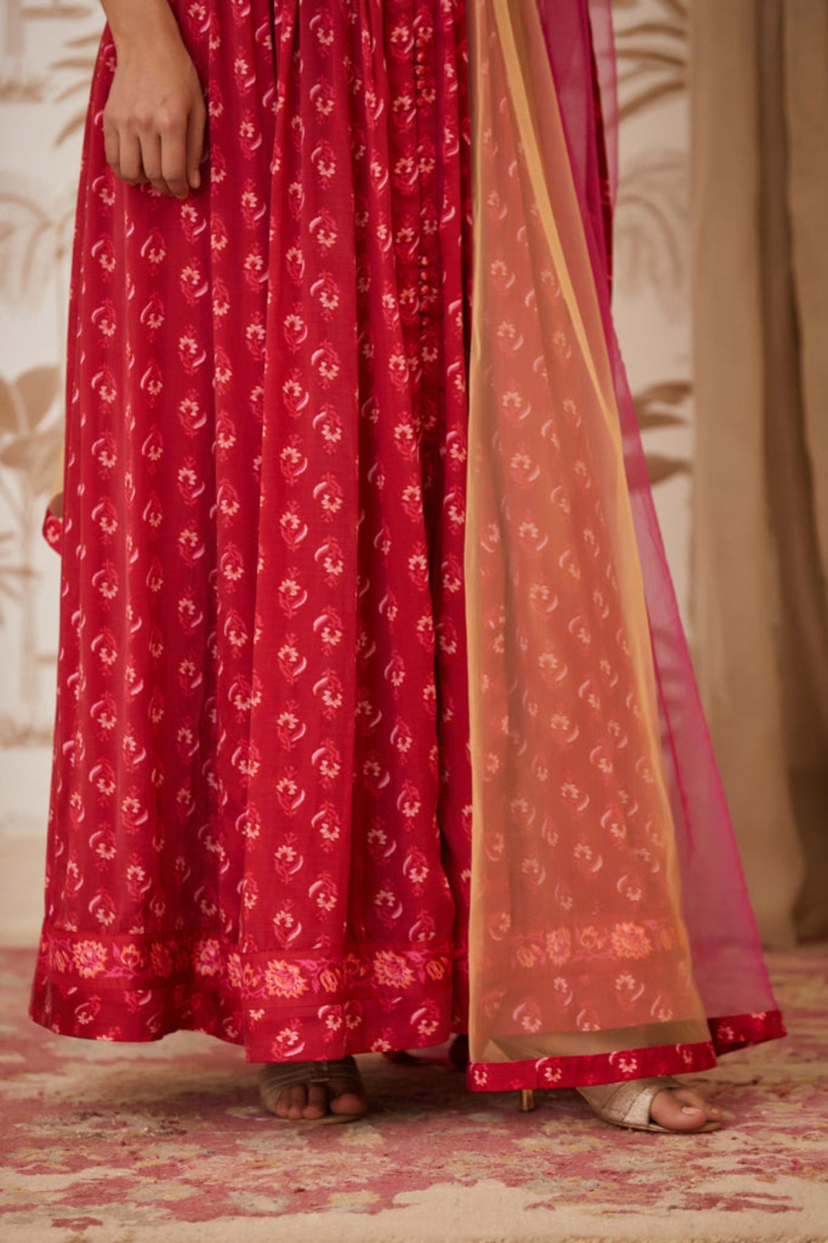 Maroon anarkali set