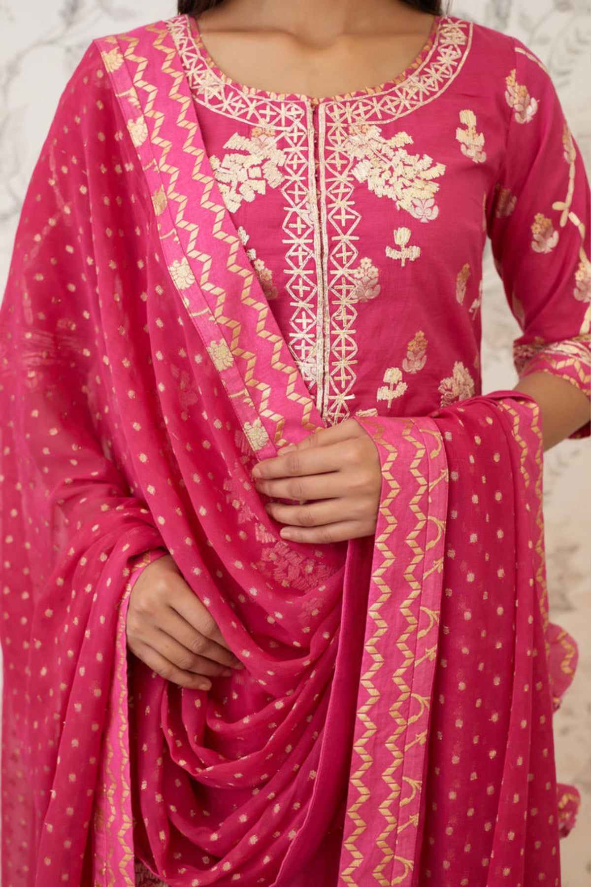 Magenta kurti lehenga set