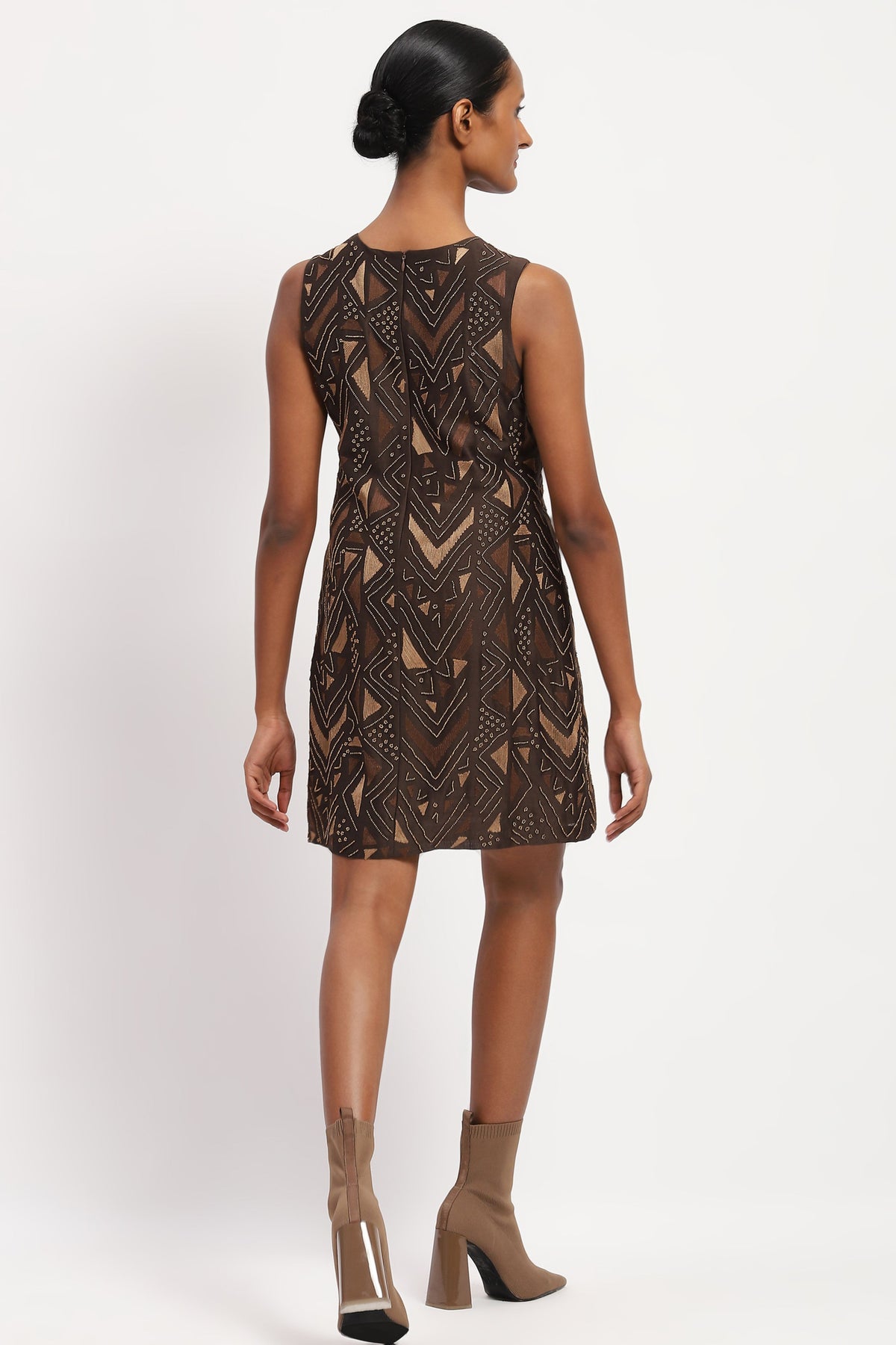 Embellished Chevron Dress