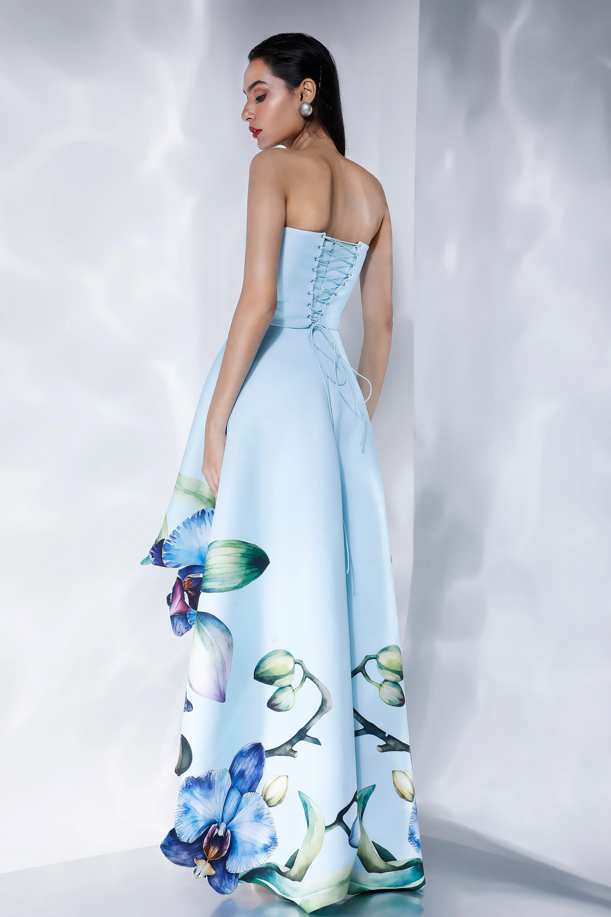Oriana Light Blue Printed Dress