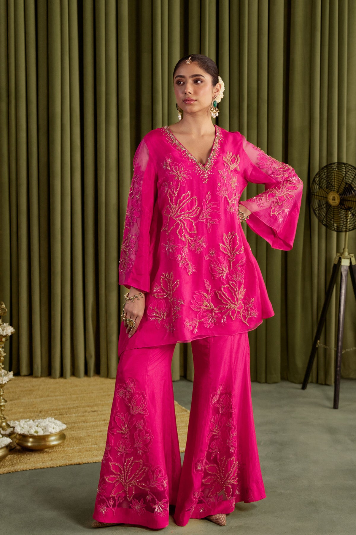 Hot Pink Sharara Set