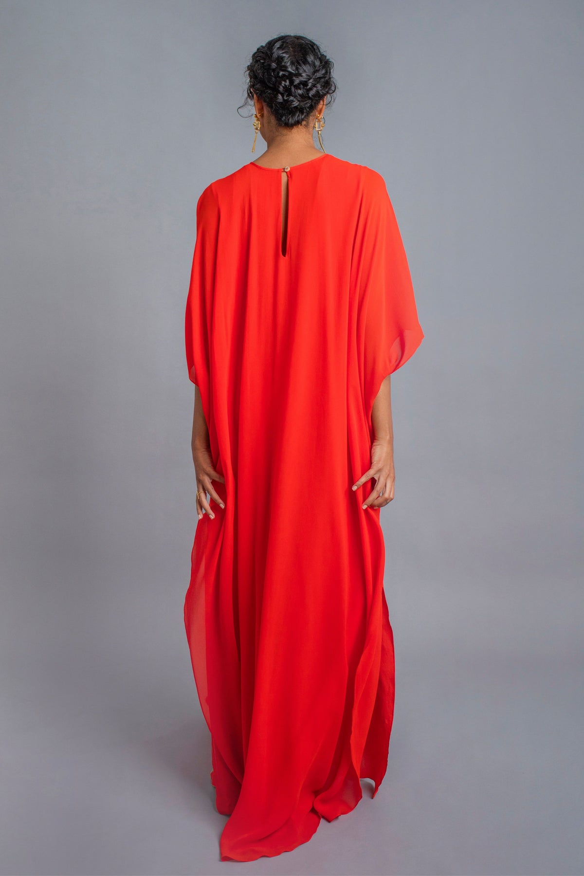 Berry Side Draped Layered Dress