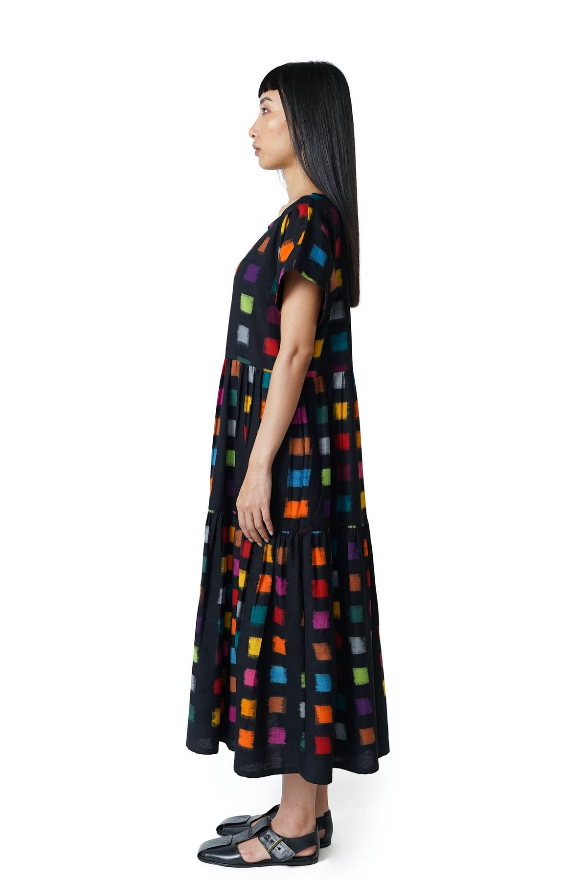 Ikat Black Tier Dress