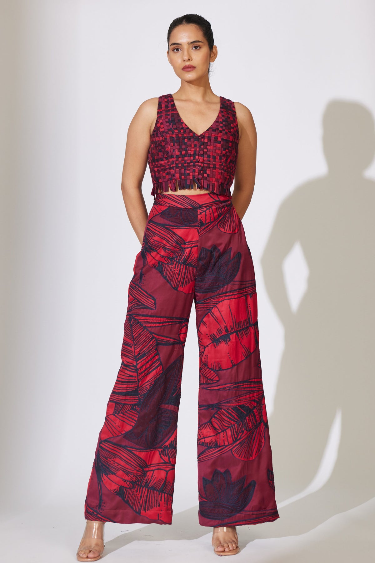 Red Weaved Bustier