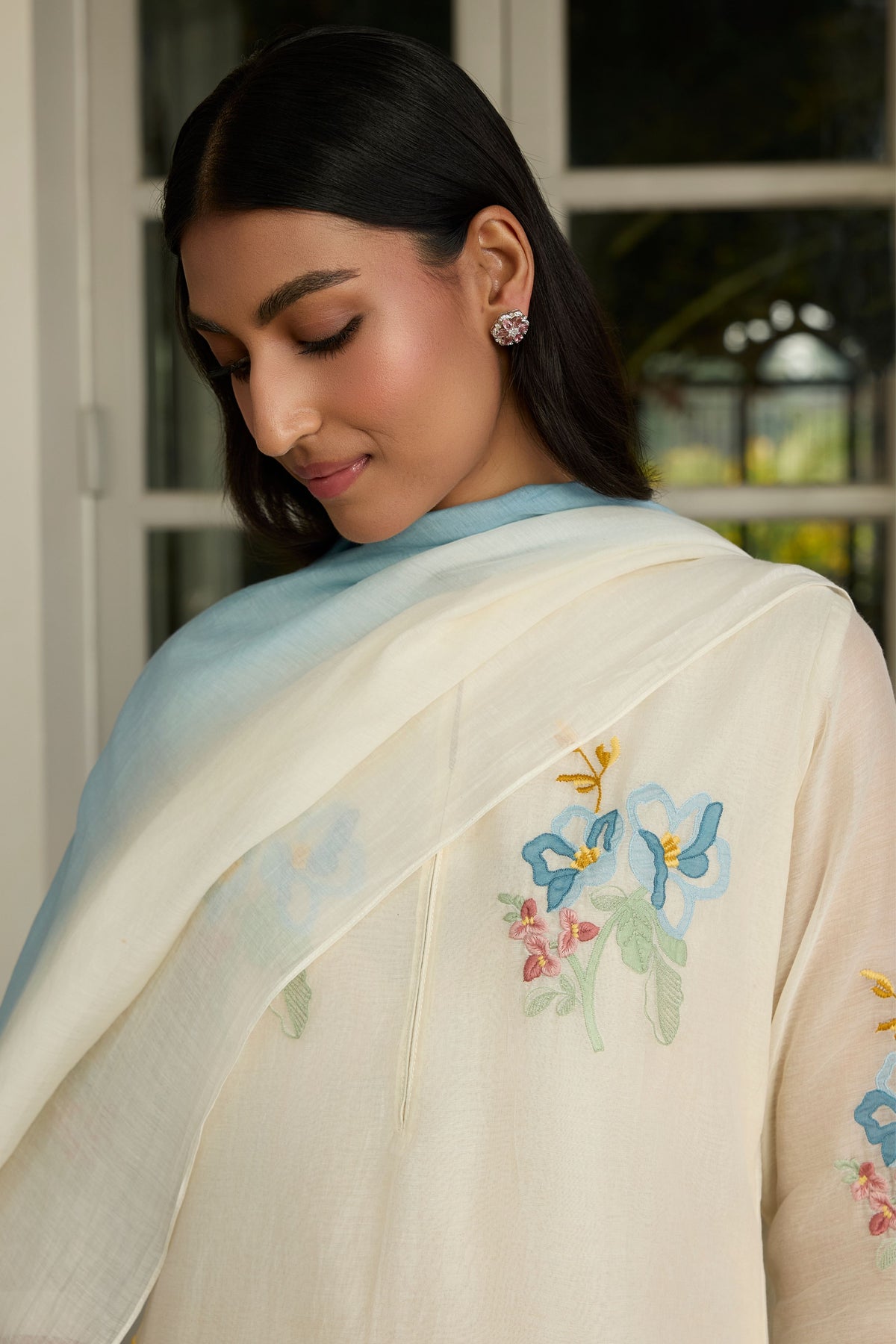 Ivory Floral Kurta Set