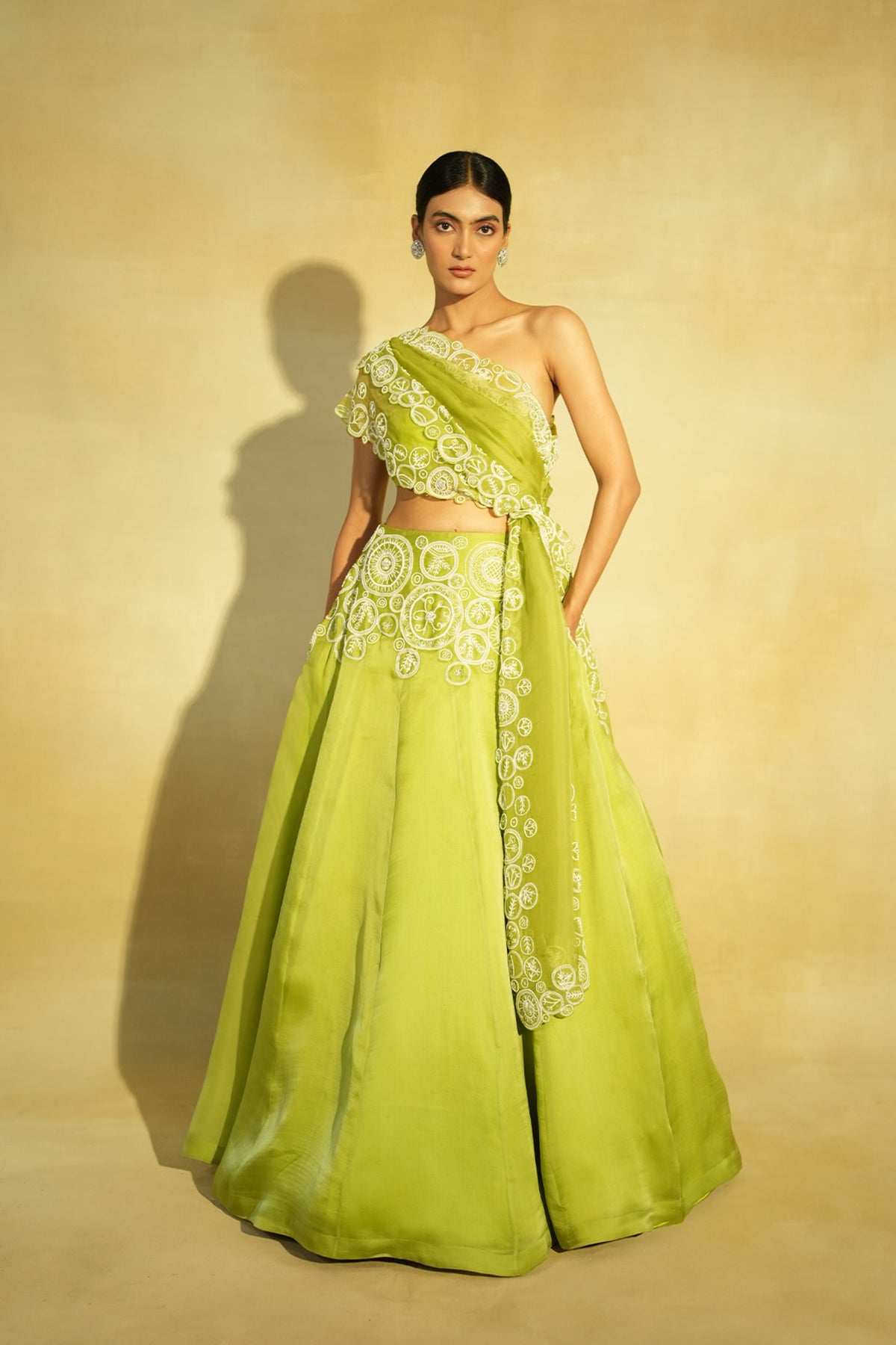 Parrot Taarini Drape Lehenga Set