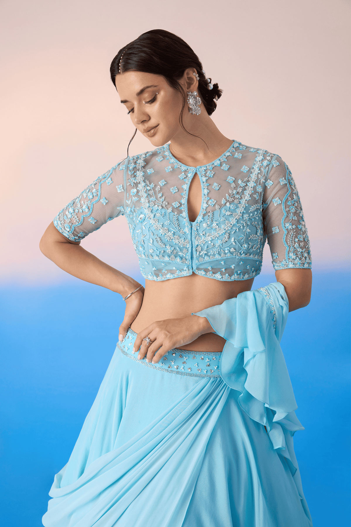 Sky Blue Lehenga Set