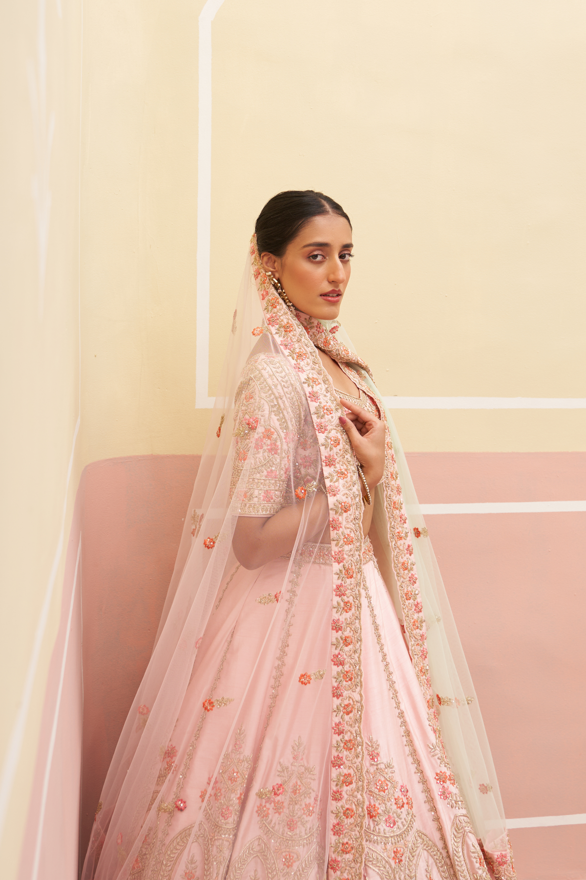 Pink Lehenga Set  With Dupattas