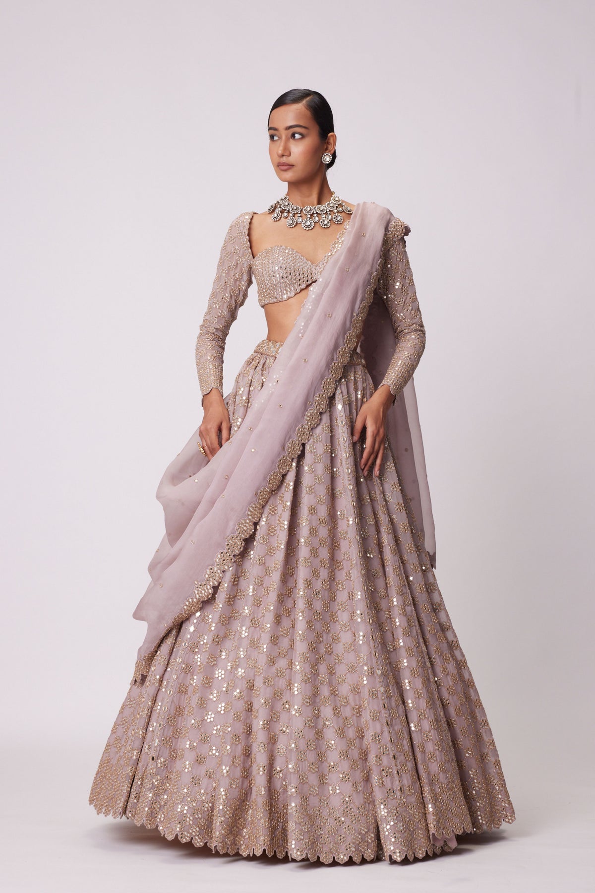Ash Pink Lehenga Set
