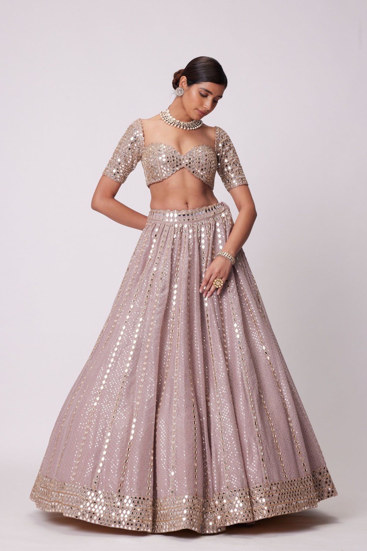 Ash Pink Lehenga Set