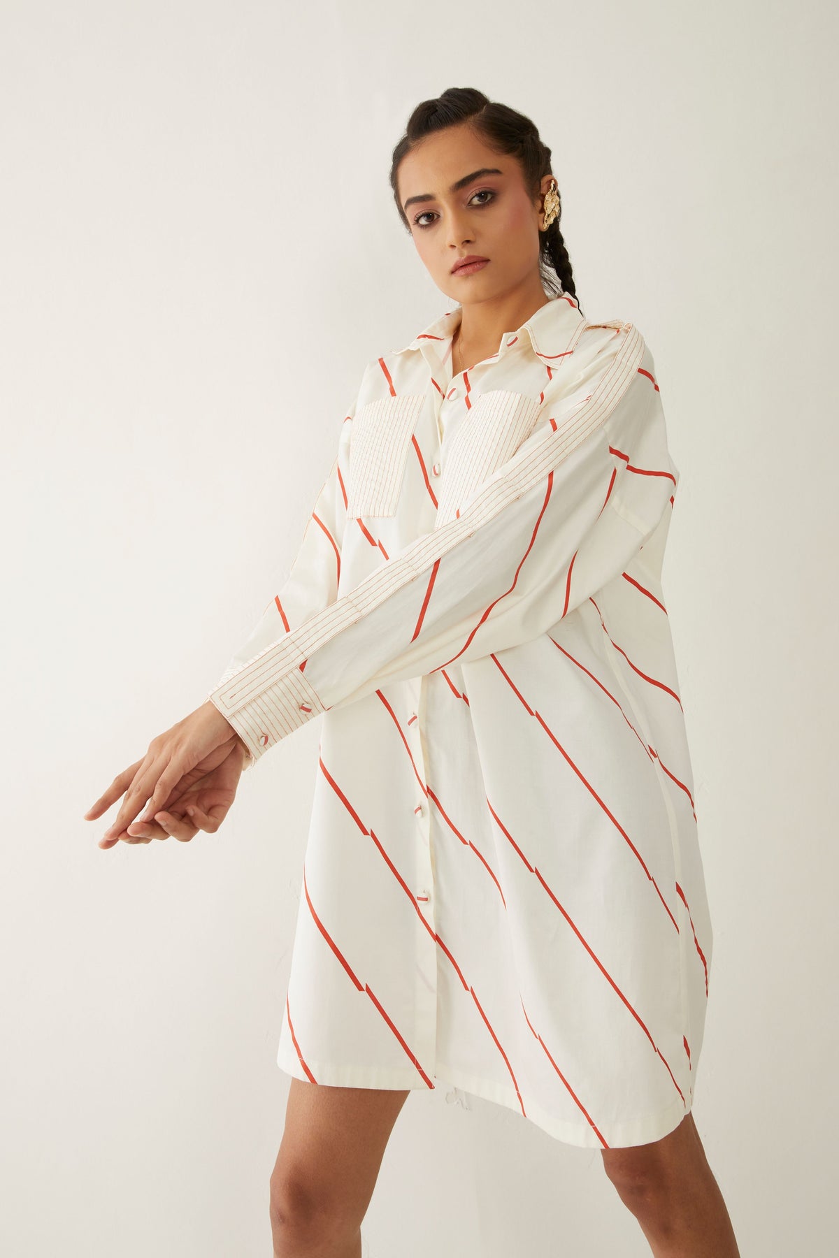Ruby Dress With Bias Print
