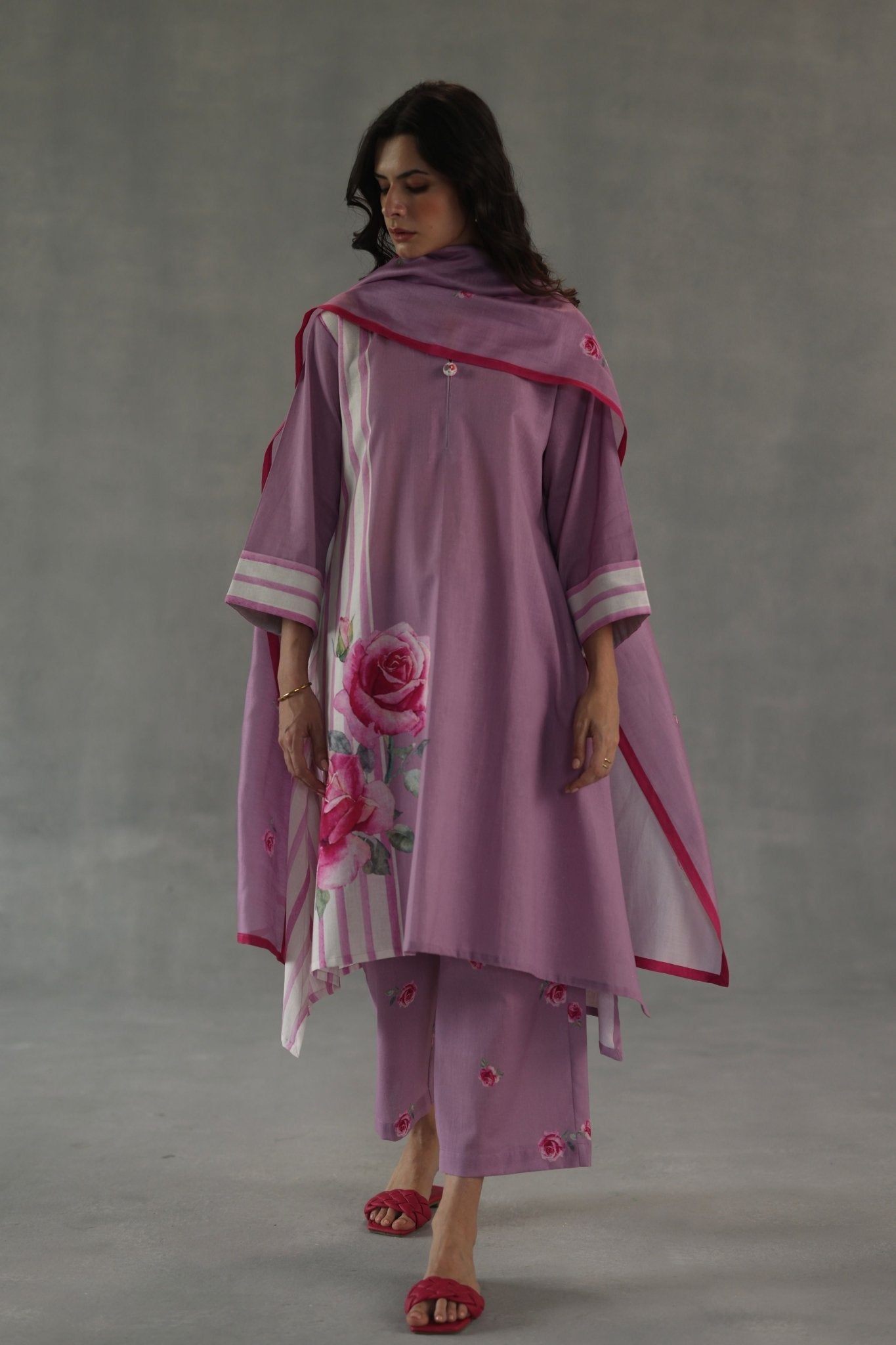 Pink Mirage Dupatta - Roza Pret - Elahe