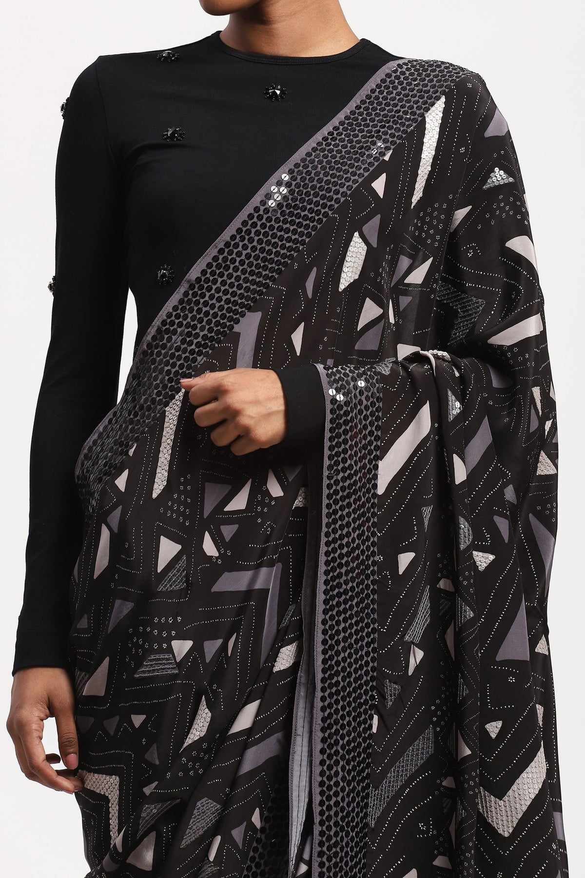 Embellished Chevron Saree
