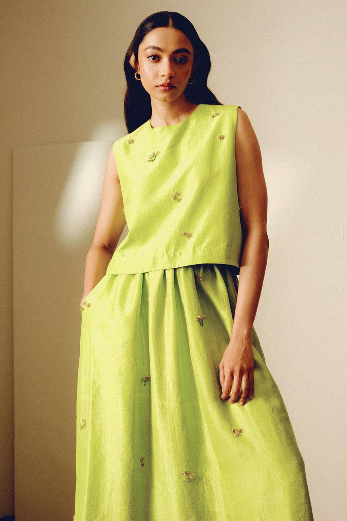 Clara Green Skirt Set