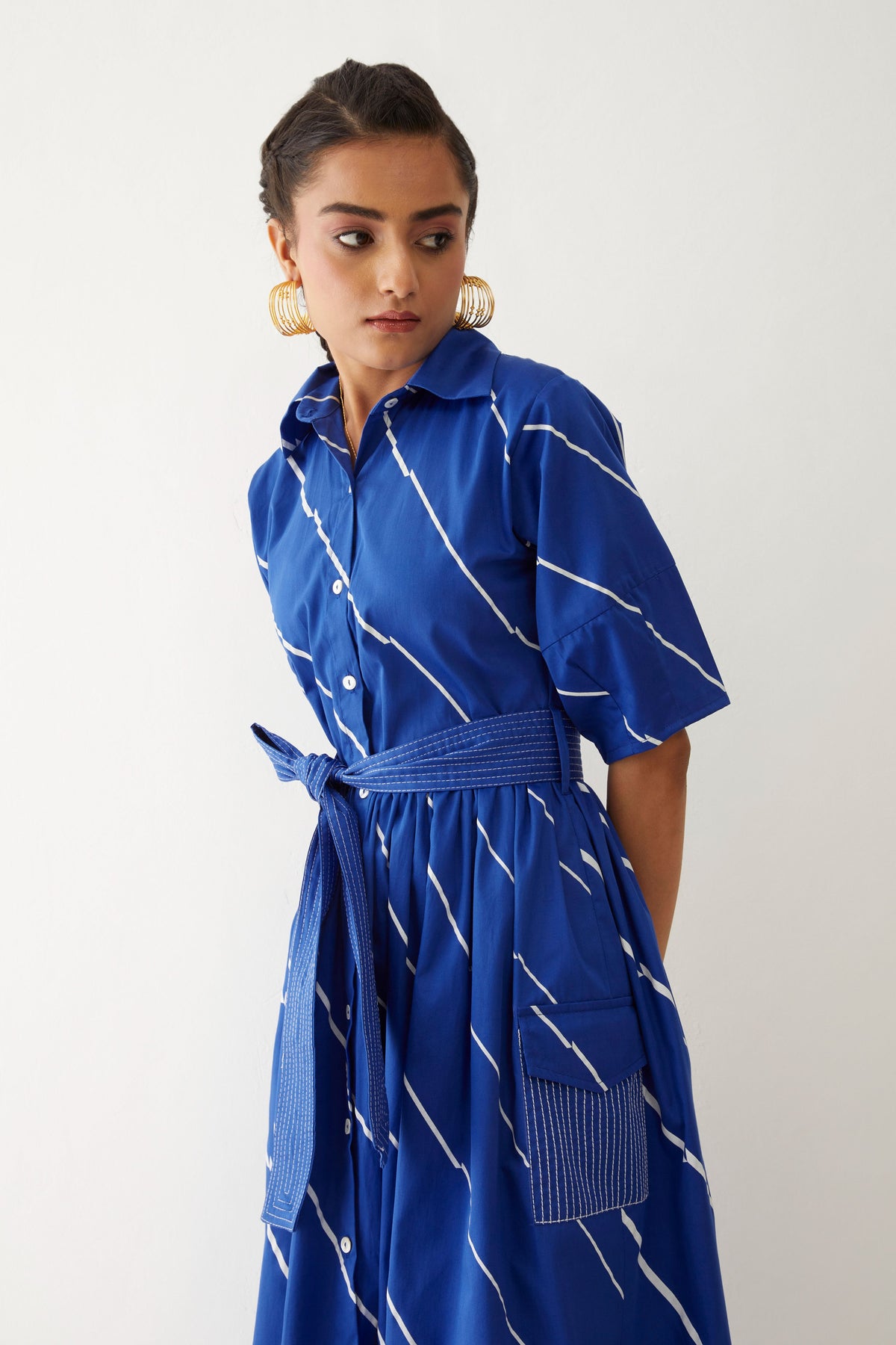 Olivia Dress In Bias Print