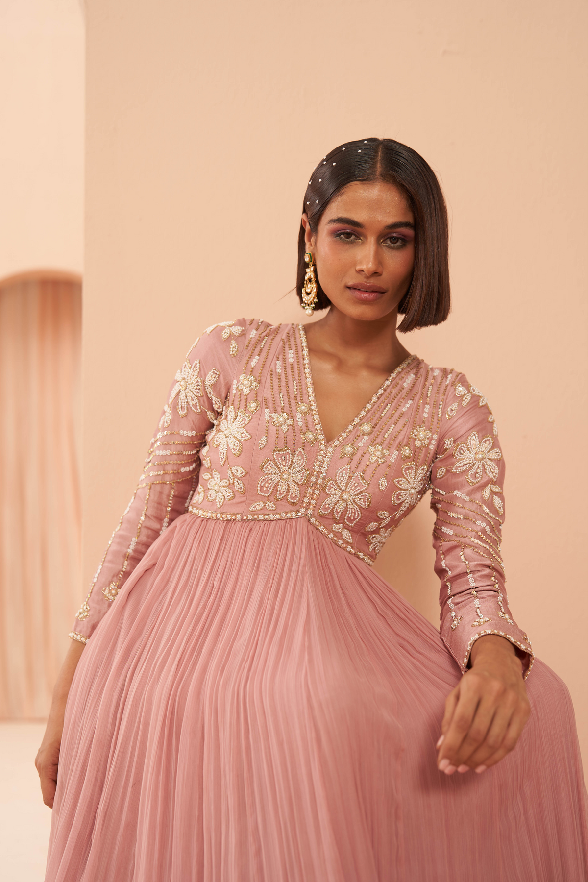 Orchid Anarkali Set