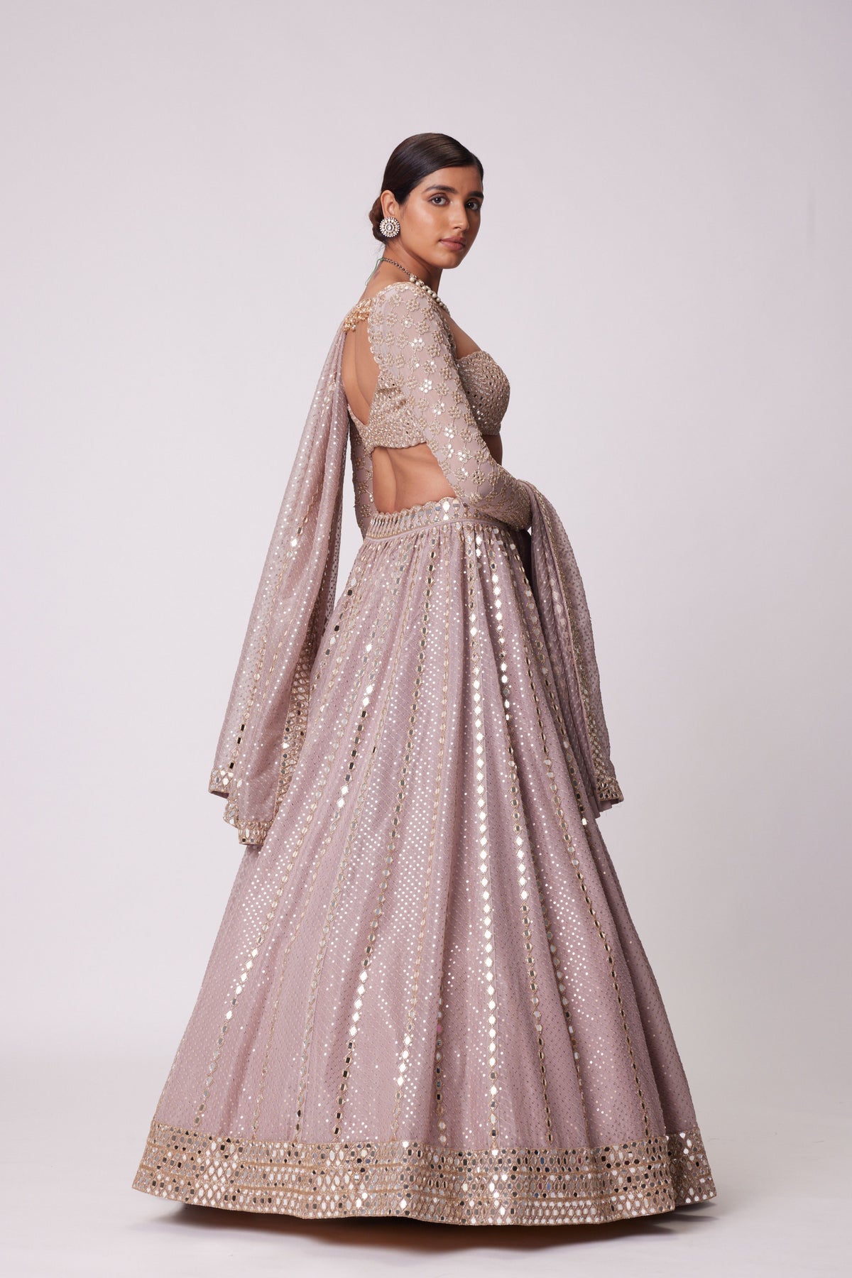 Ash Pink Lehenga Set