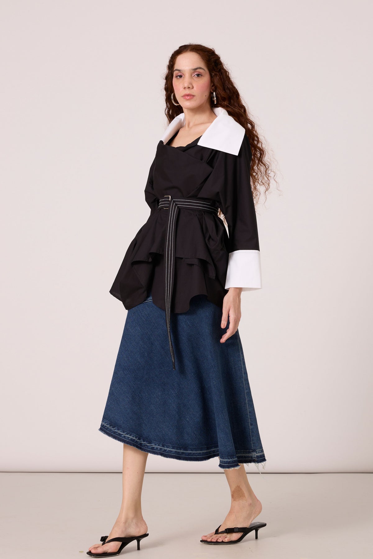 Ayaka Black and White Shirt