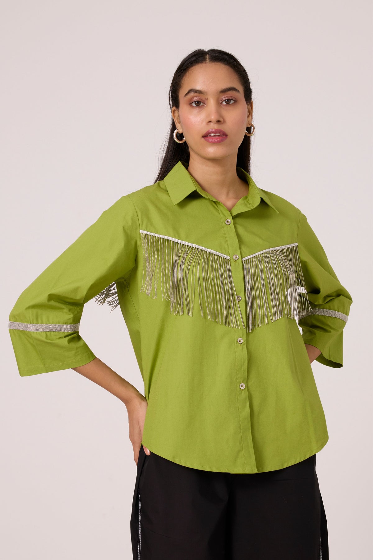 Dari Fringe Matcha Green Shirt