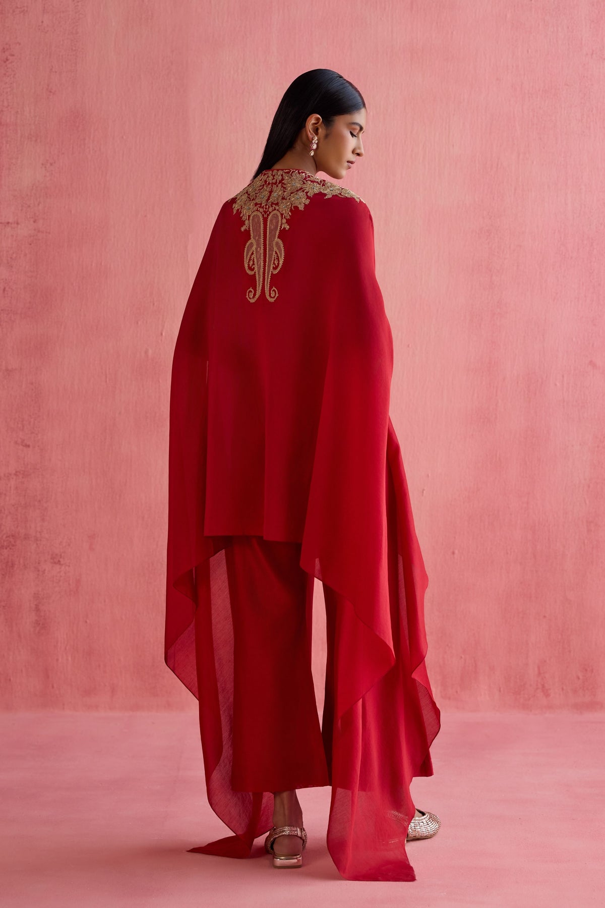 Meher Red Kaftan Set