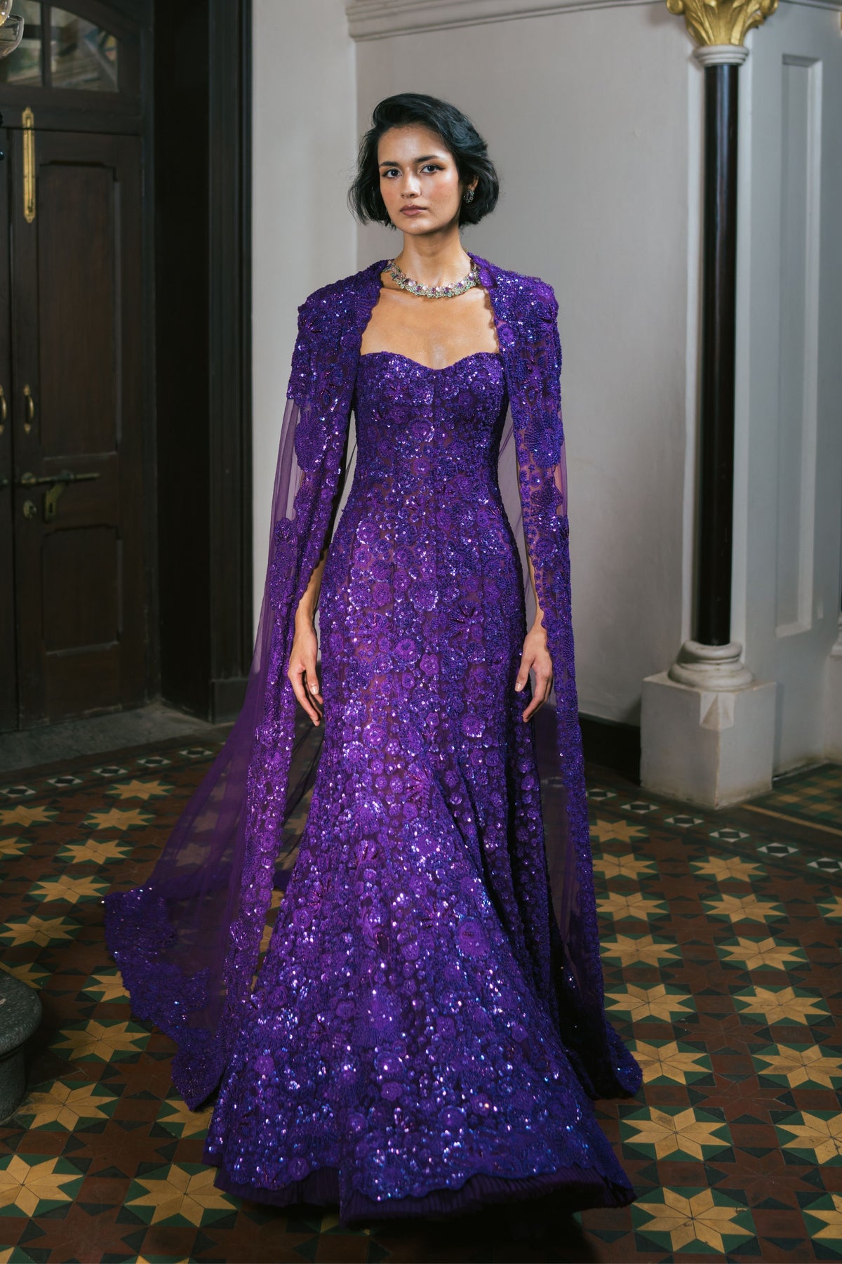 Cassia Gown With Cape