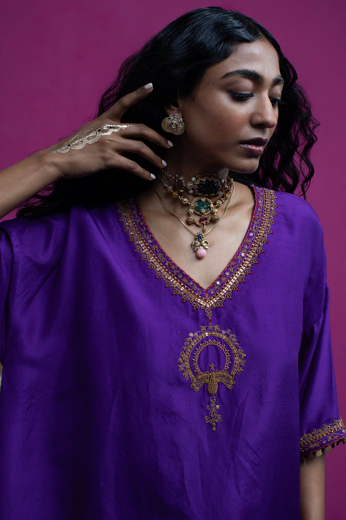 Peacock Paisley Kaftan Set