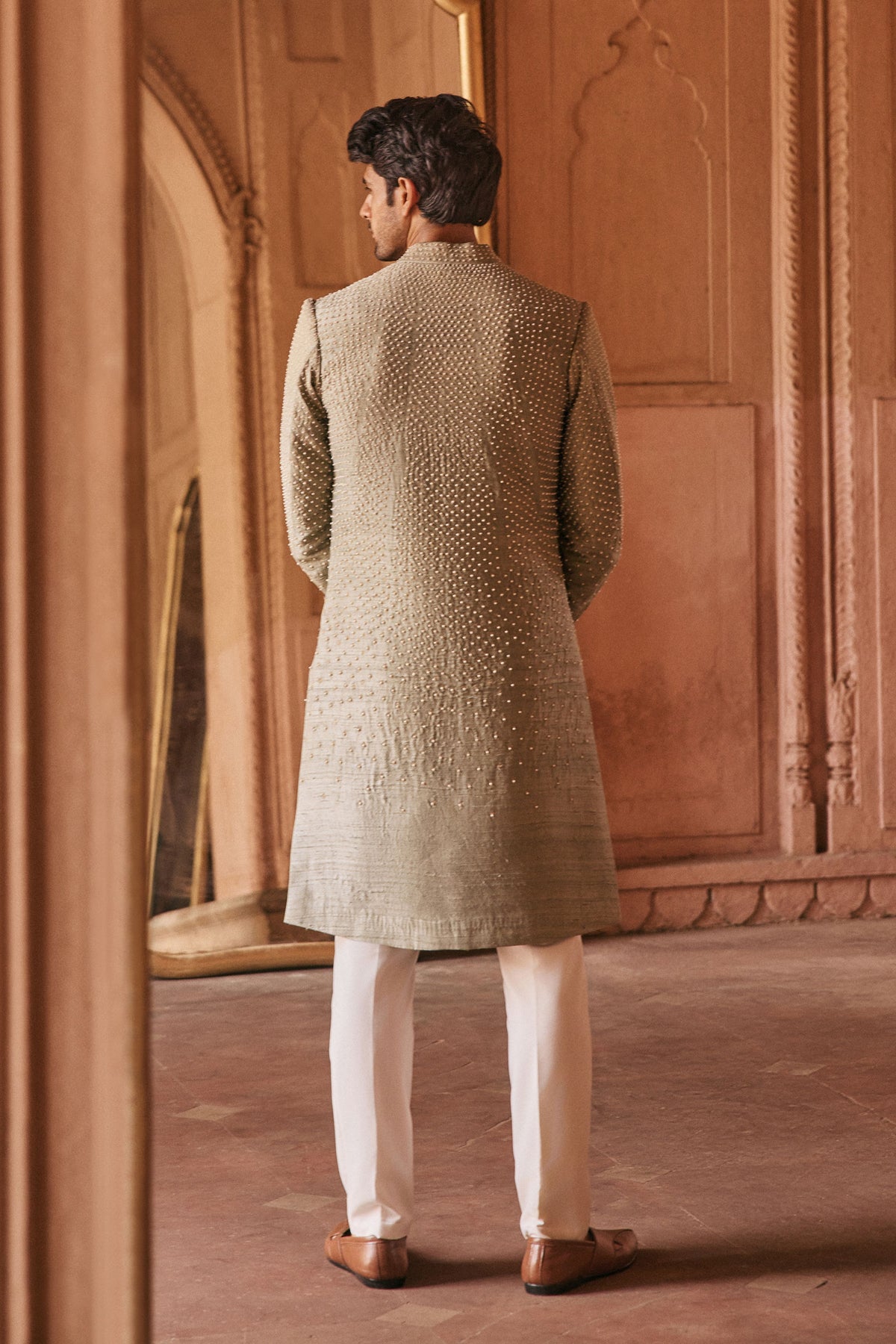 Sage Green Sherwani Set