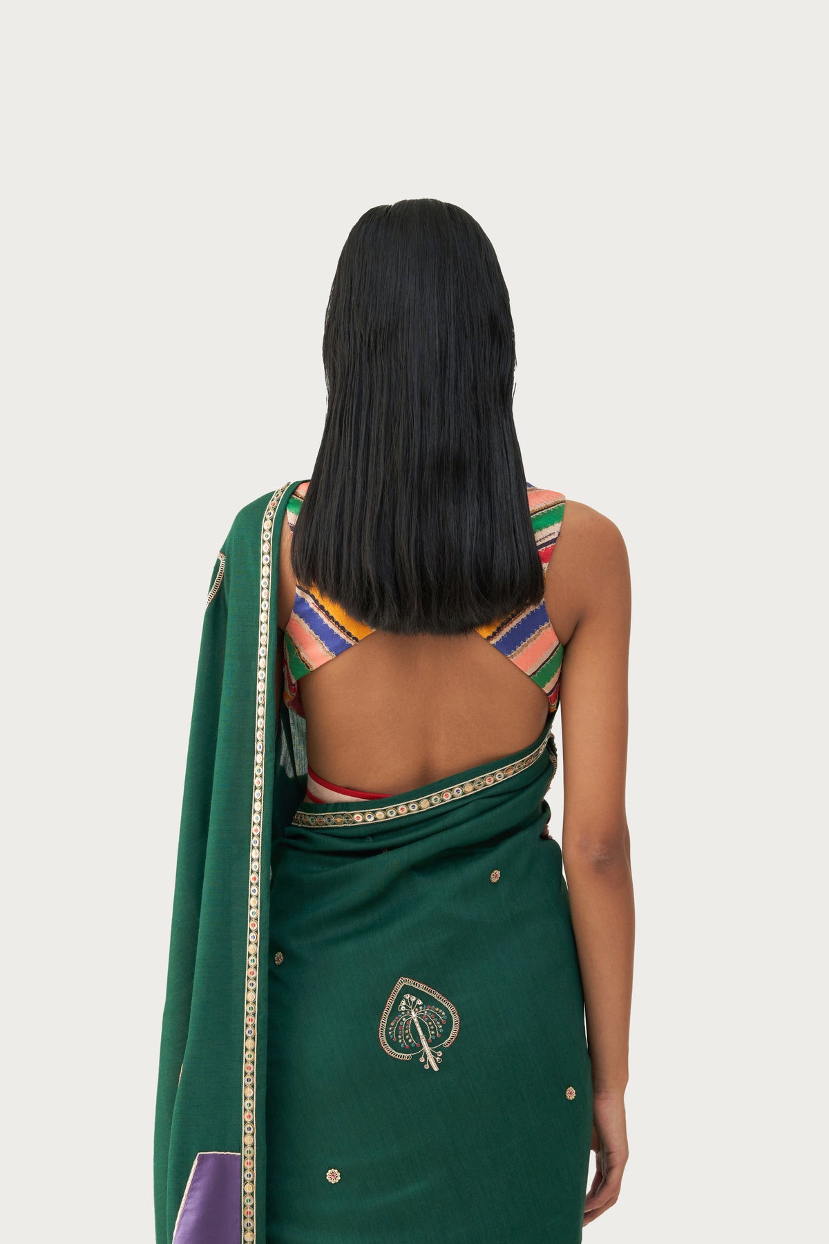 Amara olive saree