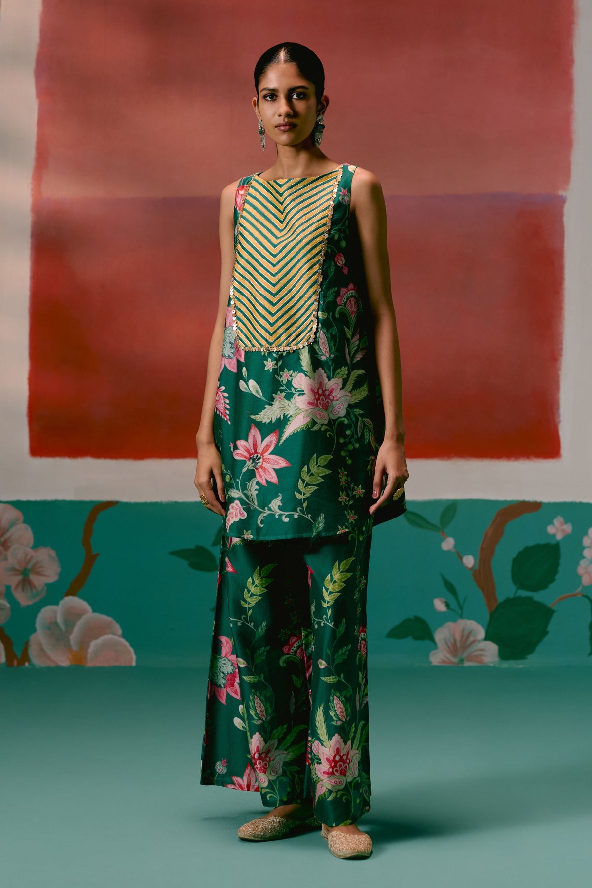 Green Chintz Kurta Set