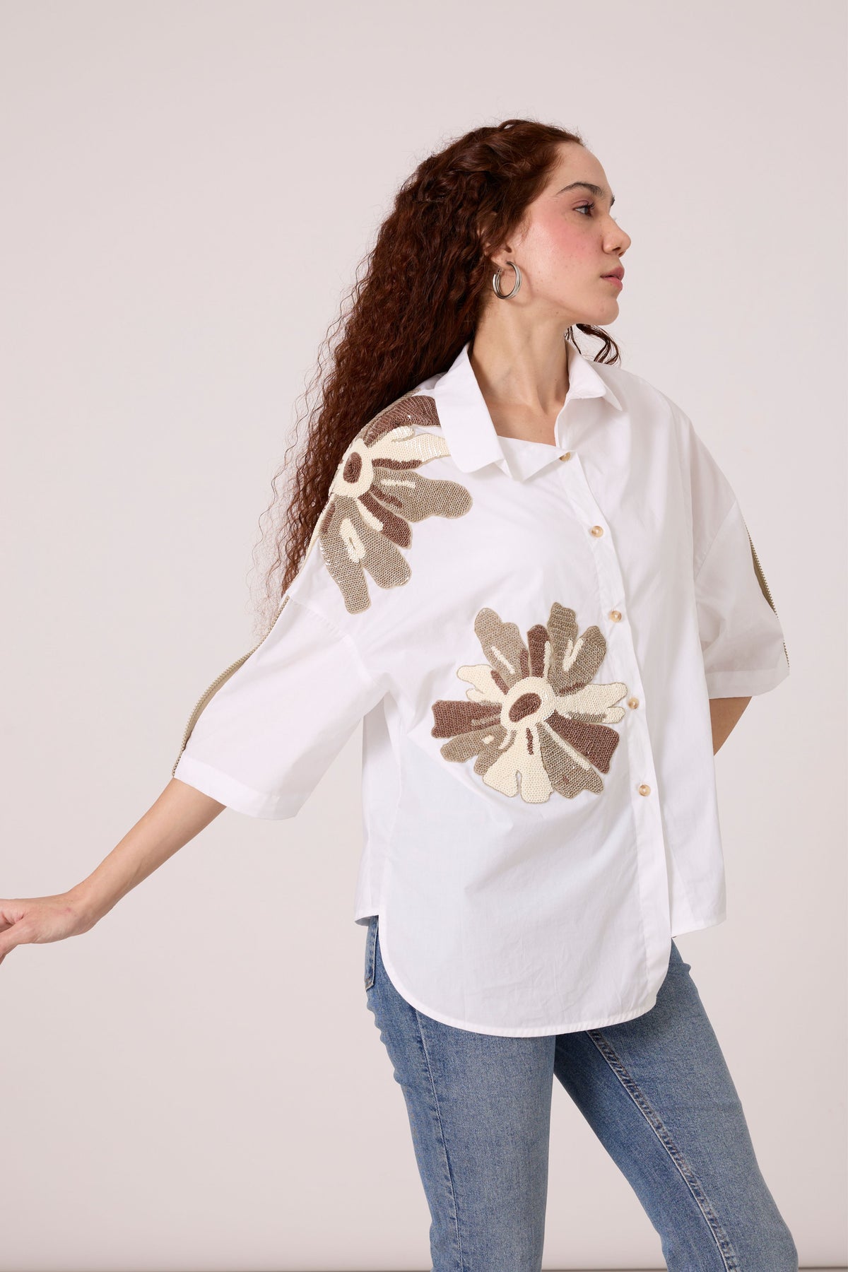 Leo Applique Bright White Shirt