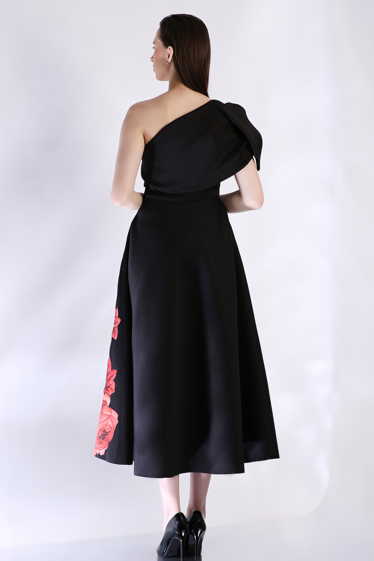 Red Floral Embroidery Dress