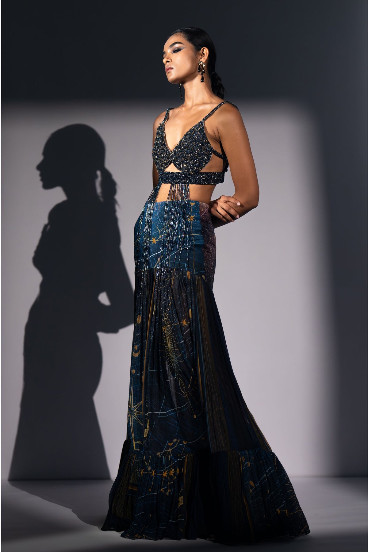 Blue Pleated Skirt