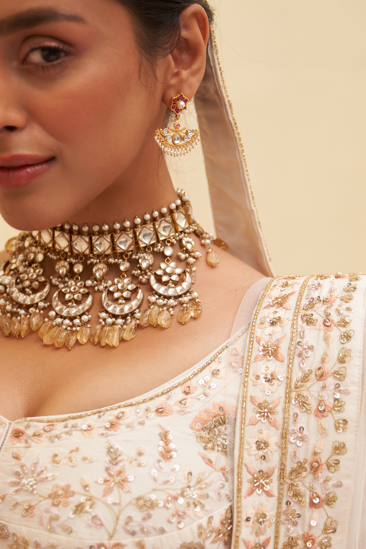 Ivory Silk Lehenga Set