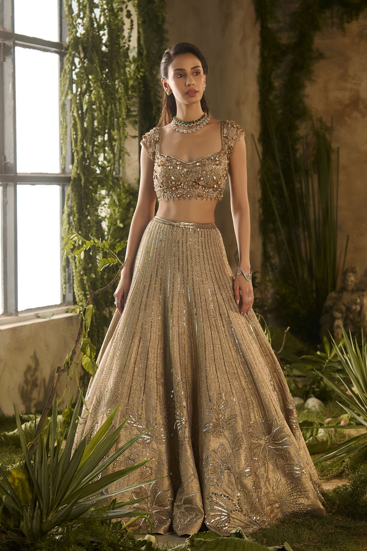 Gold Spectrum Lehenga Set