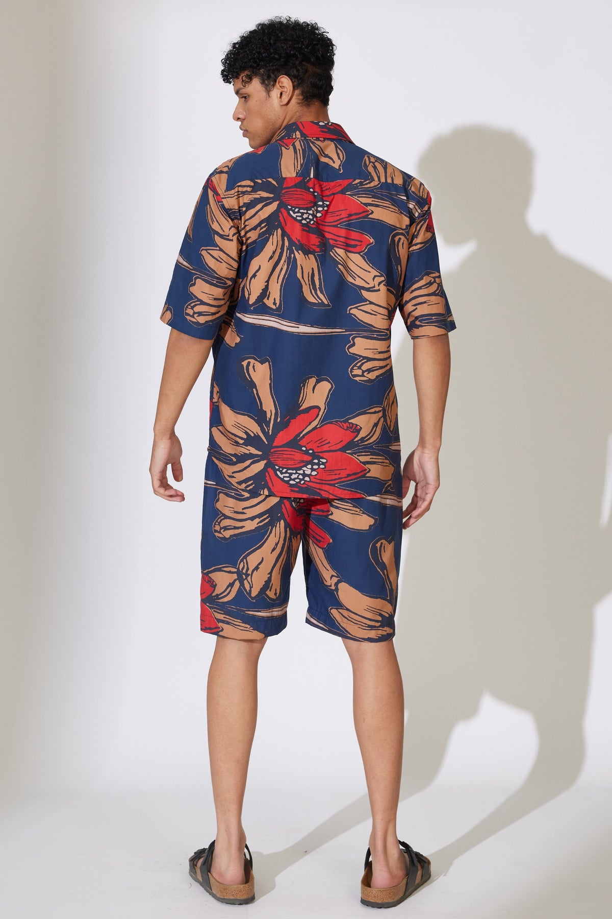 Blue and Rust Floral Shorts