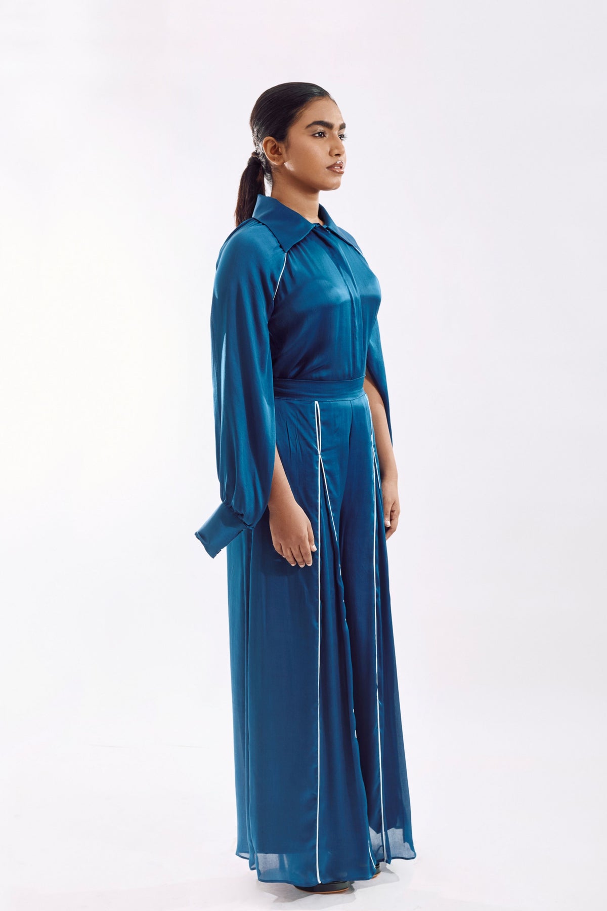 Blue Panneled Top