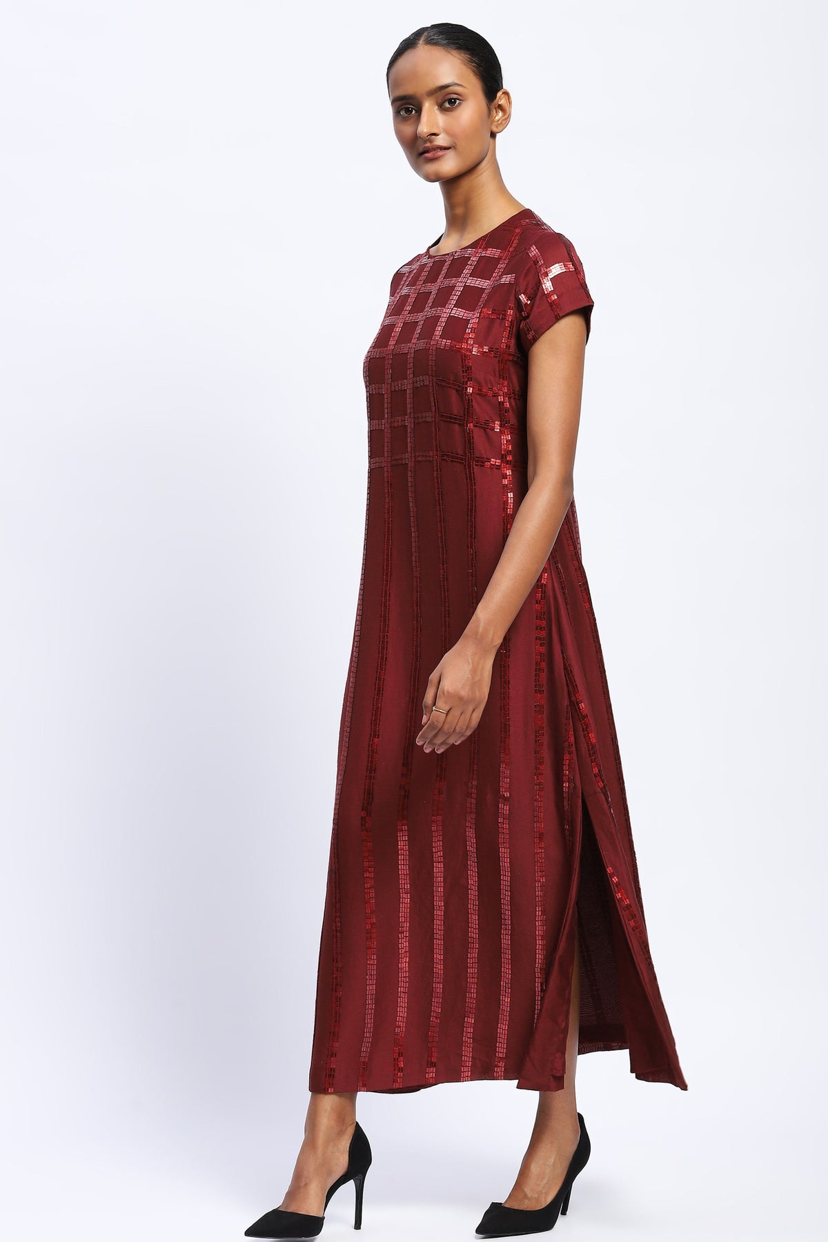 Sequin Windowpane Dress